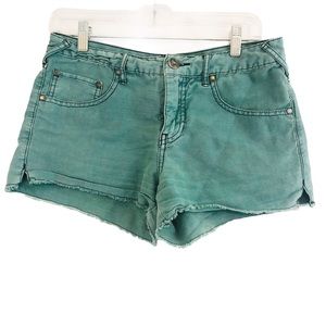 FREE PEOPLE Distressed Mid Rise Cut Off Shorts 26